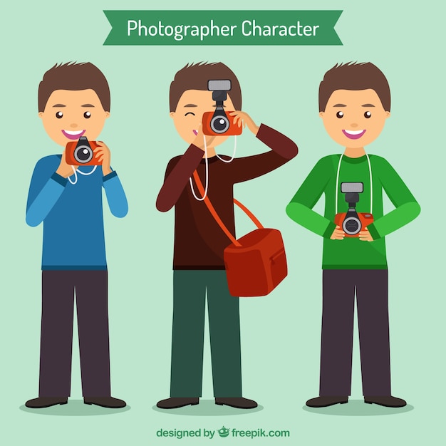 Free vector photographer characters