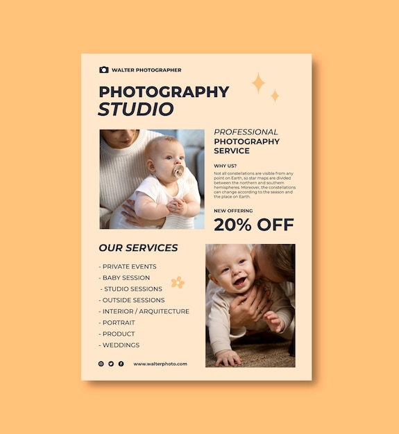 Photographer services flyer template