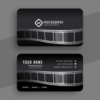 Photographers business card with film reel design