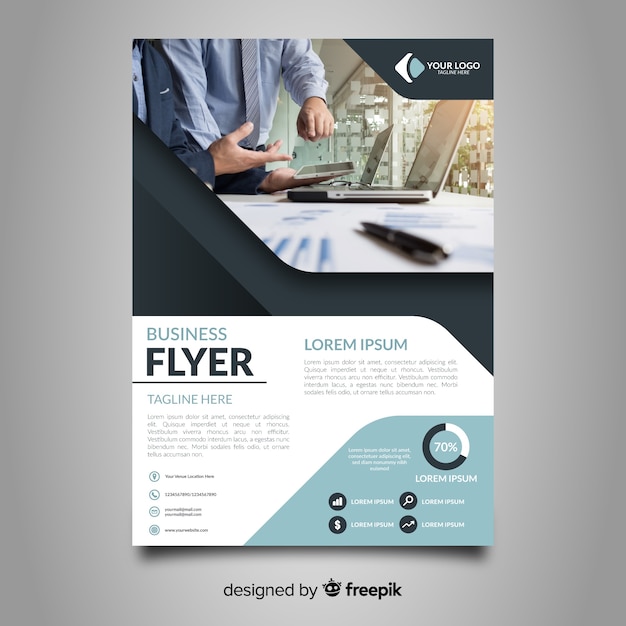 Free vector photographic business flyer template