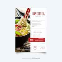 Free vector photographic chinese food flyer