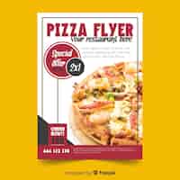 Free vector photographic pizza flyer template