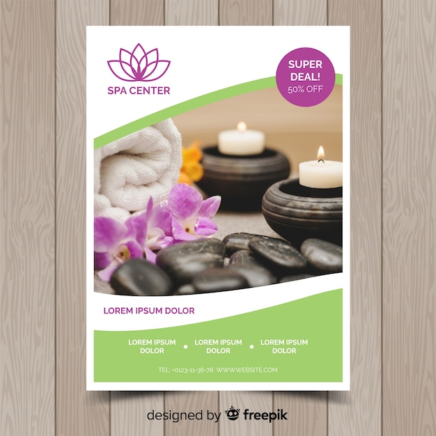 Free vector photographic spa flyer