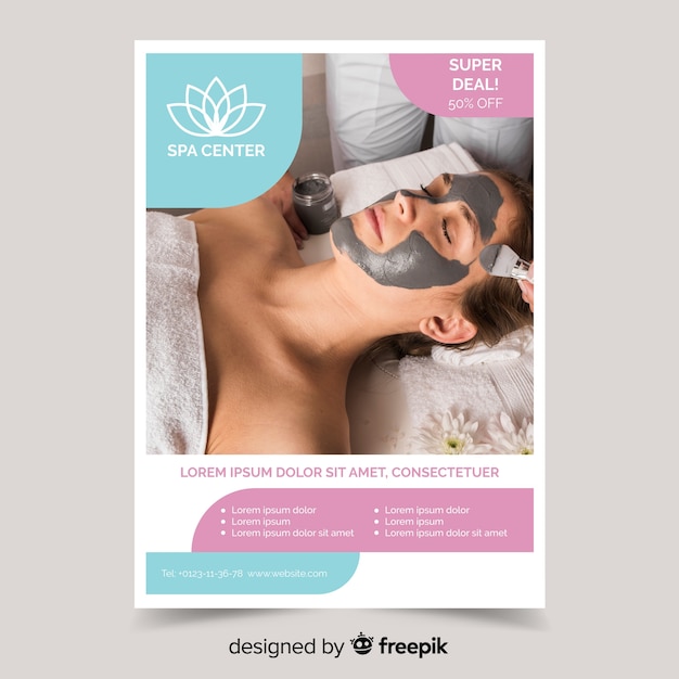 Free vector photographic spa flyer