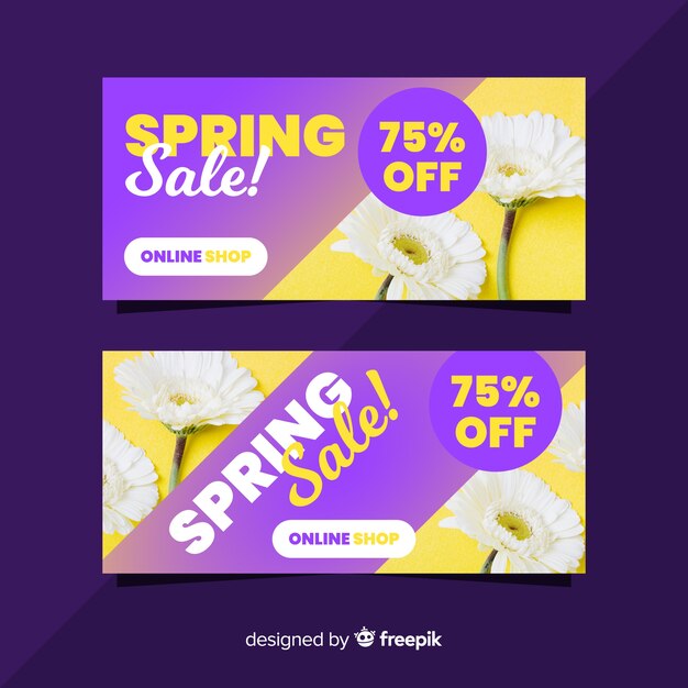 Photographic spring sale banner