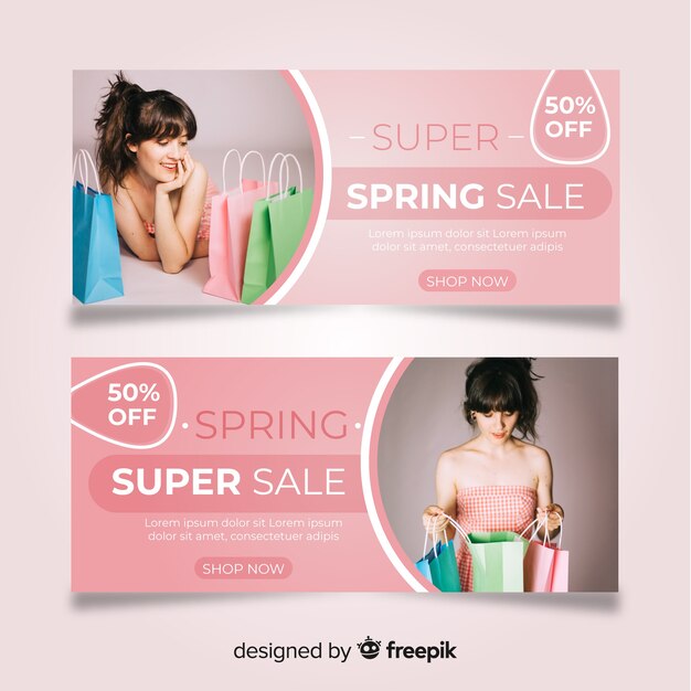 Photographic spring sale banner