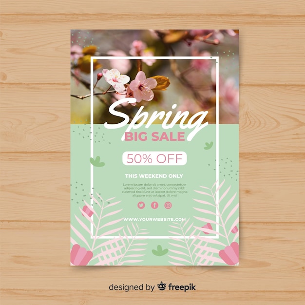 Free vector photographic spring sale poster
