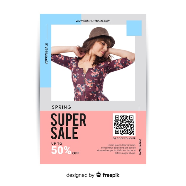 Free vector photographic spring sale poster