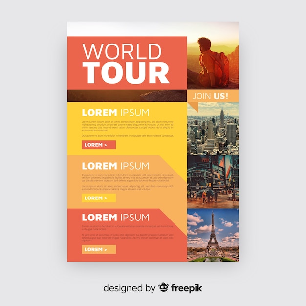 Free vector photographic travel brochure template