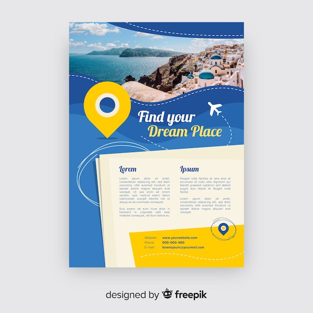 Vettore gratuito modello di brochure di viaggio fotografico