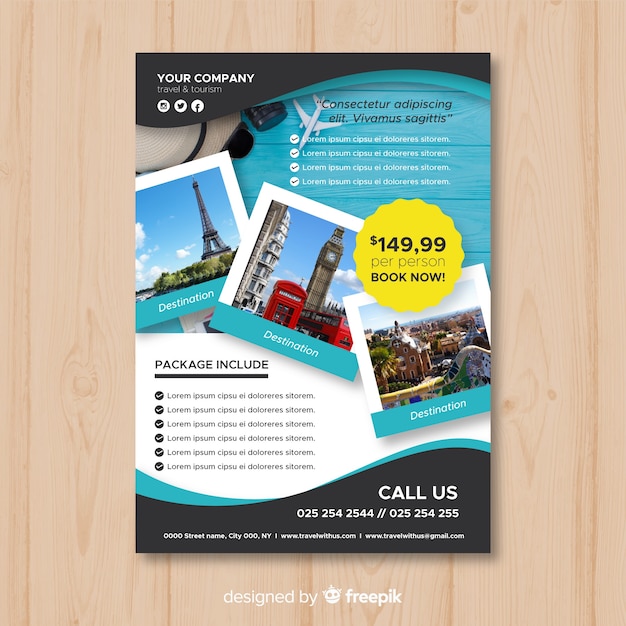 Photographic travel flyer