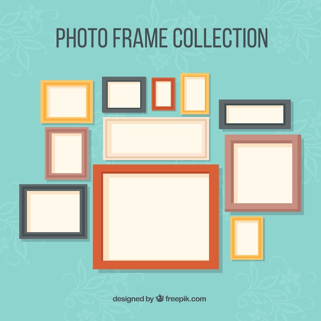 Photography frames collection in different colors