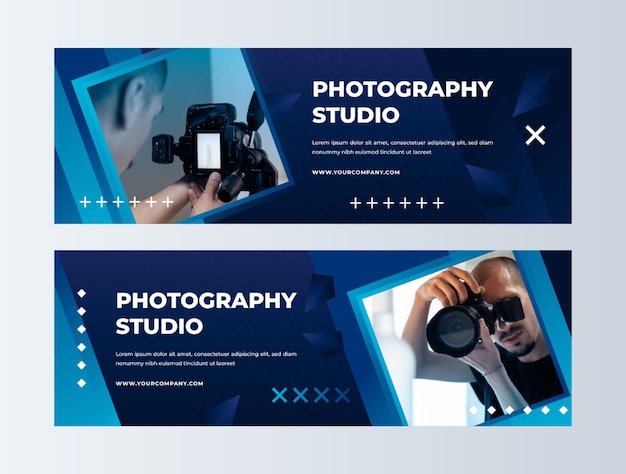 Free vector photography horizontal banner template