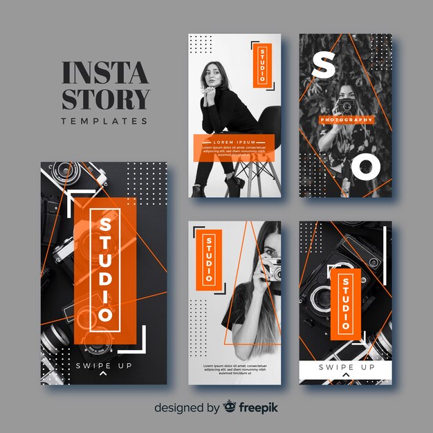 Photography instagram stories template collection