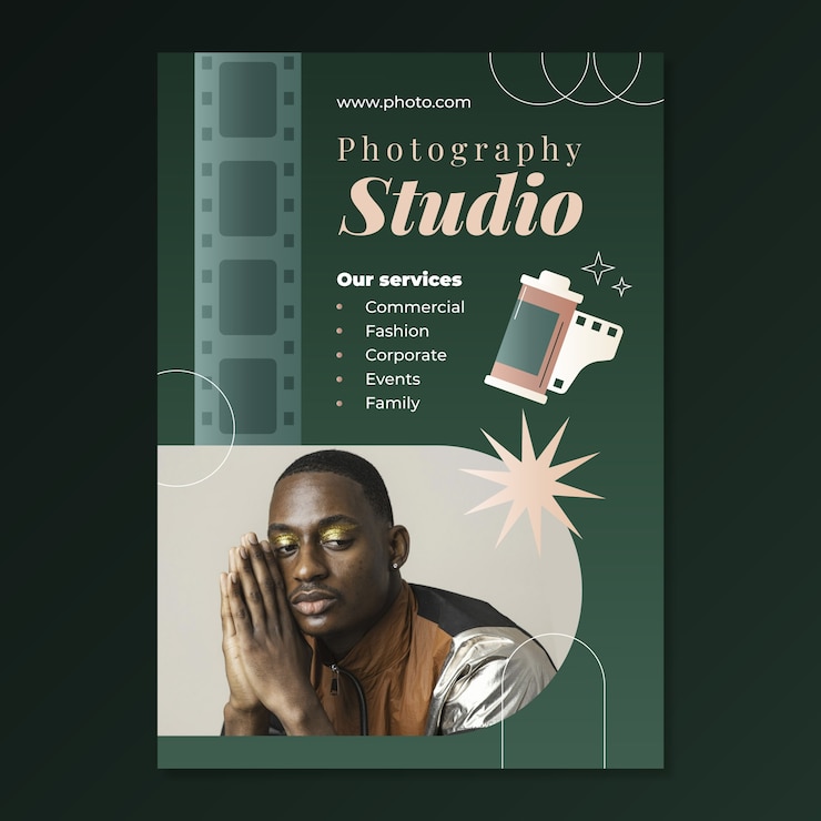 Free Vector photography poster design template