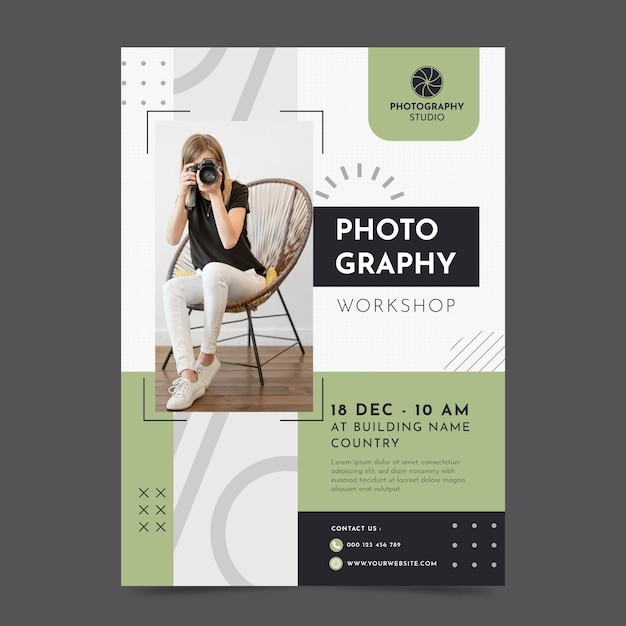 Free vector photography poster template design