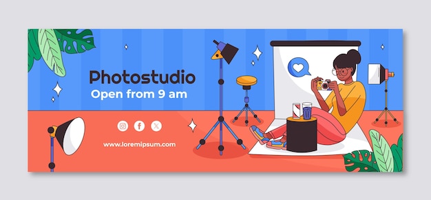 Photography studio   facebook cover template