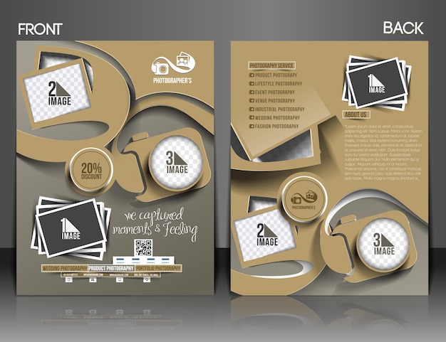 Free vector photography studio front flyer & poster template