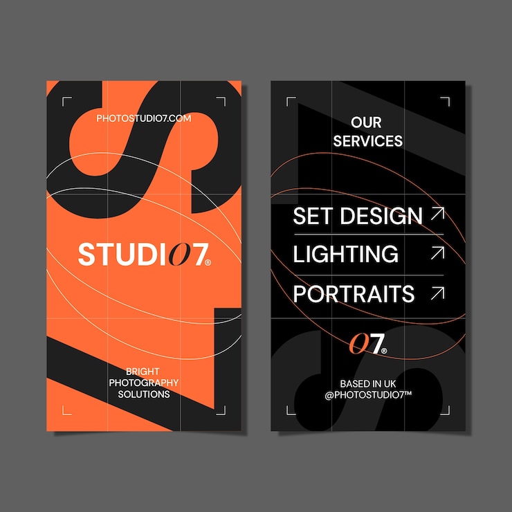 Free Vector photography studio   vertical business card