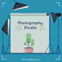 Free vector photography studio in vintage style