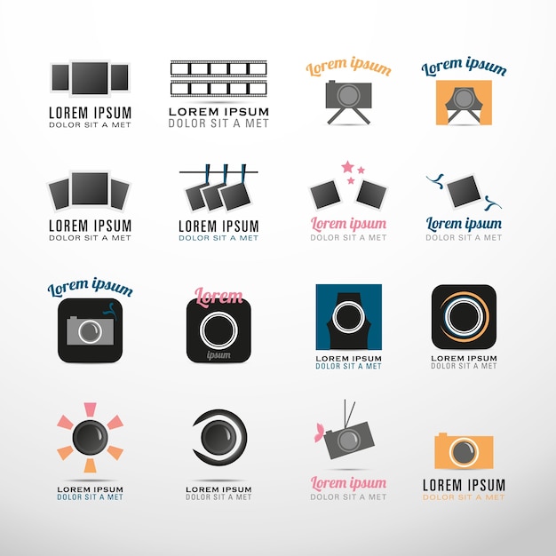 Free vector photography symbols logo collection