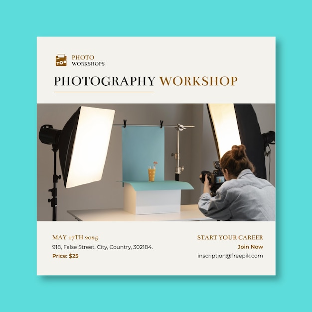 Photography workshop facebook post template