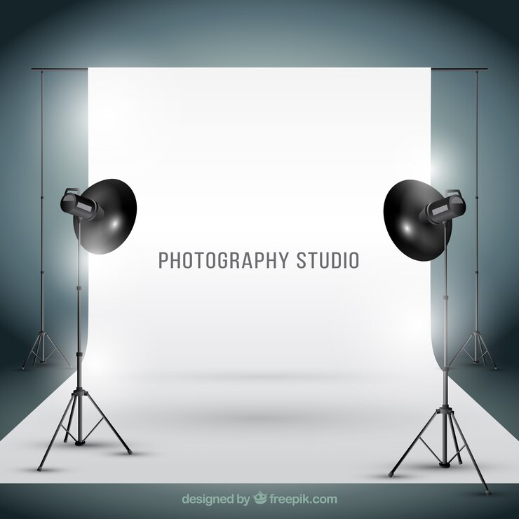 무료 Vector 현실적인 스타일의 photogtaphy 스튜디오