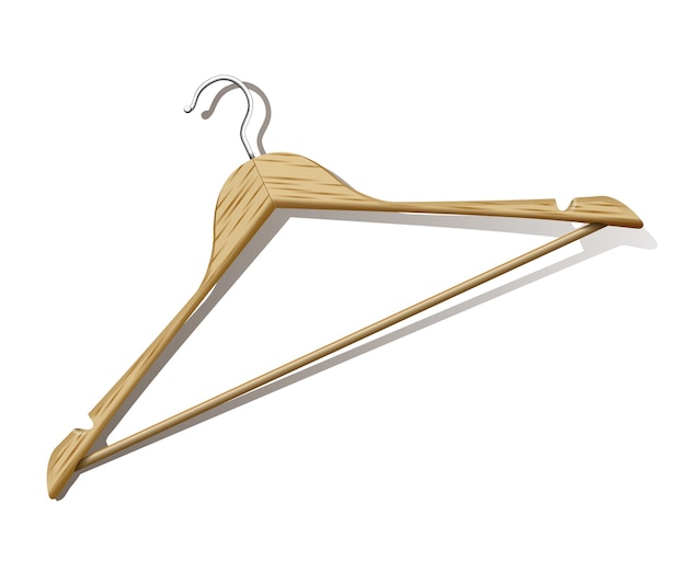 photorealistic clothes hanger with shadow on white background