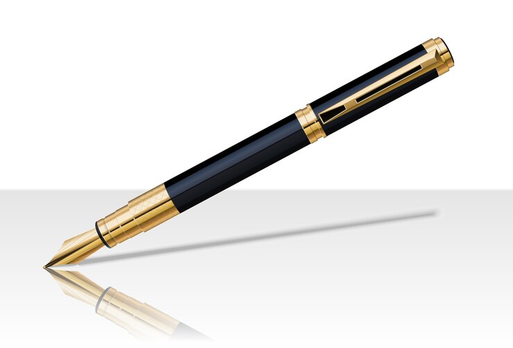 Free Vector photorealistic fountain pen isolated on white background