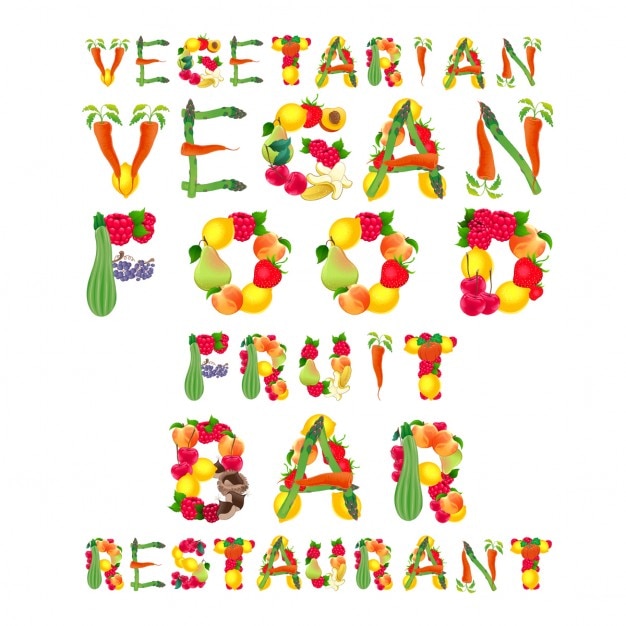 Phrases with vegetables for vegetarian restaurant