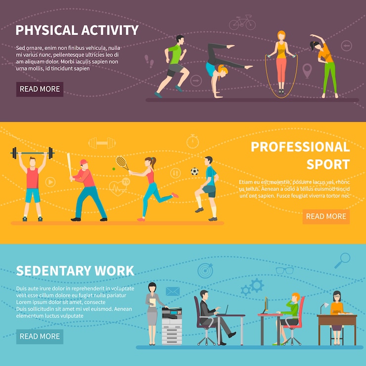 Free Vector physical activity banners