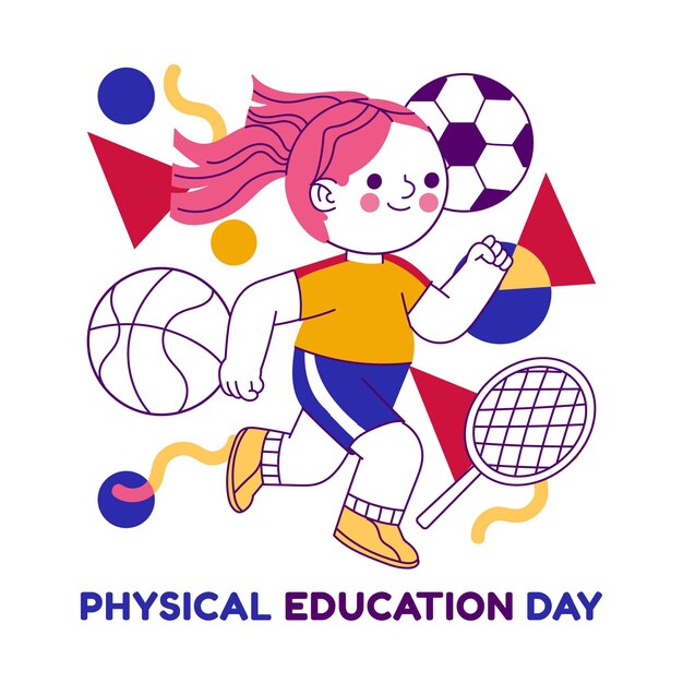 Physical education day illustration