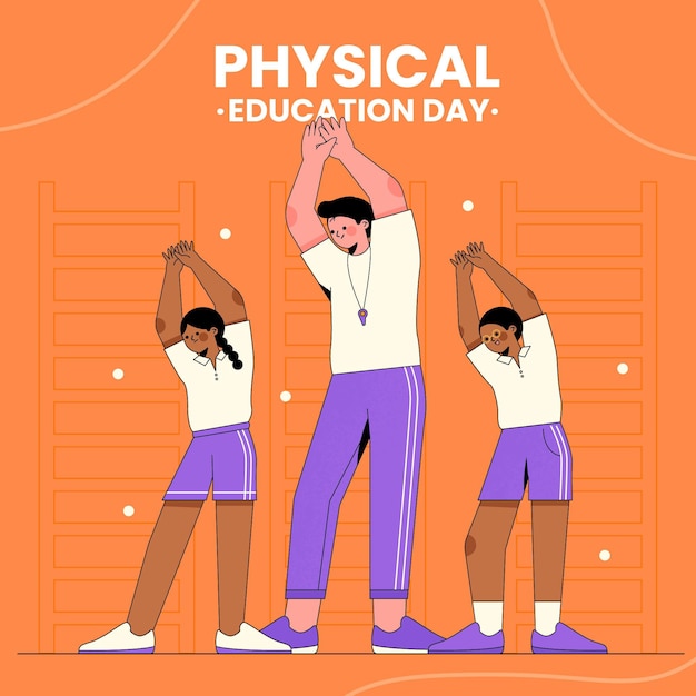 Free vector physical education day illustration