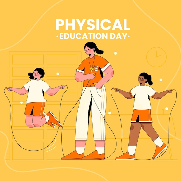 Free vector physical education day illustration