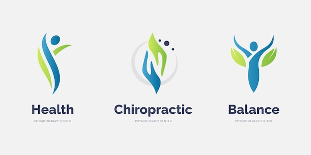 Free vector physiotherapy logo template collection