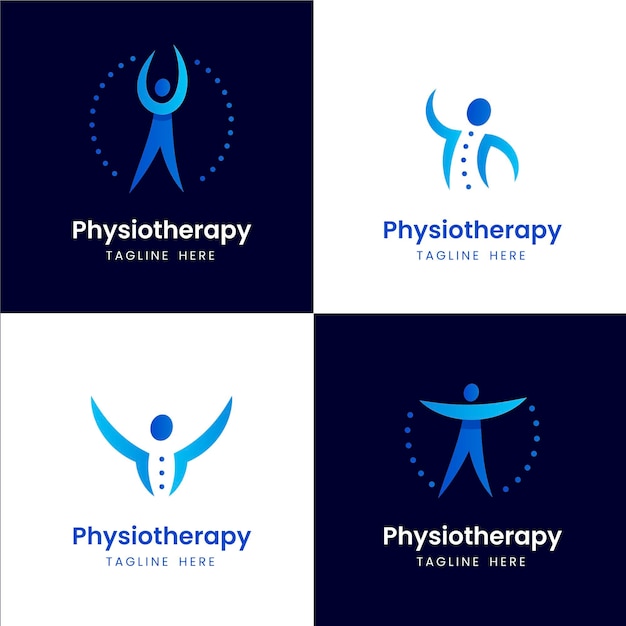 Free vector physiotherapy logo template collection