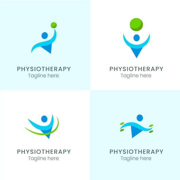 Physiotherapy logo template collection