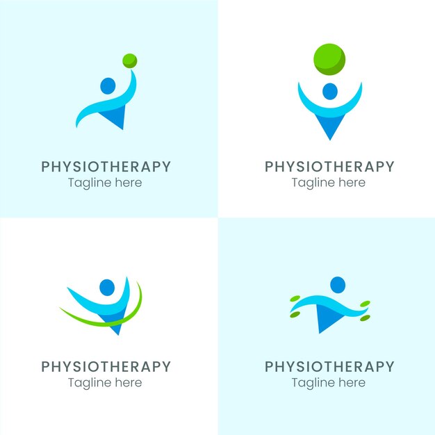 Physiotherapy logo template collection