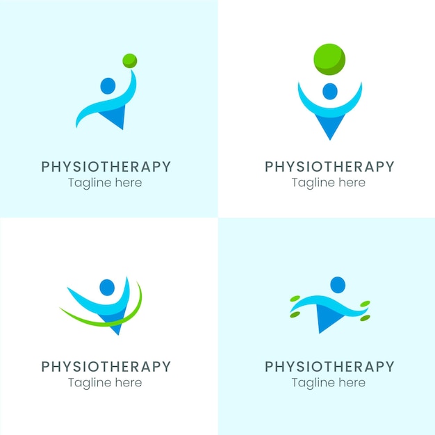 Коллекция шаблонов логотипа физиотерапии