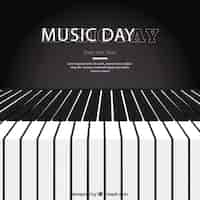 Free vector piano background for the music day