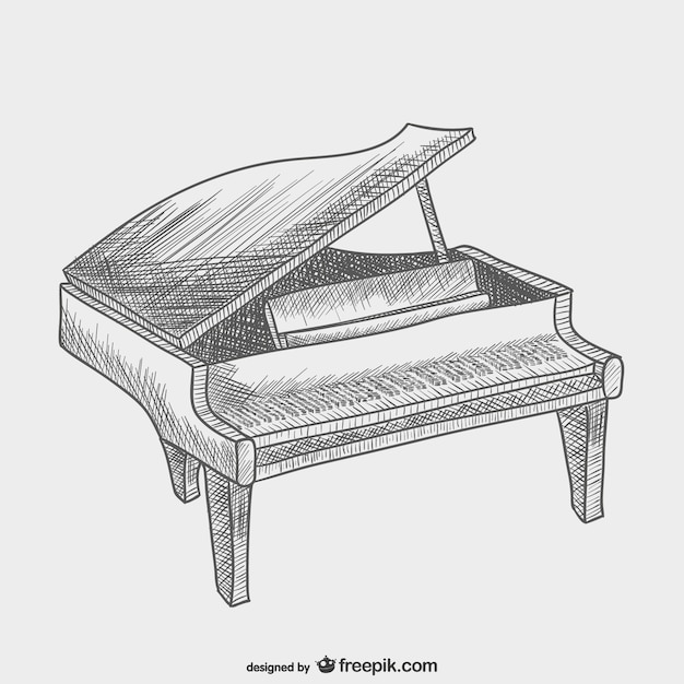 Vettore gratuito disegno vettoriale pianoforte