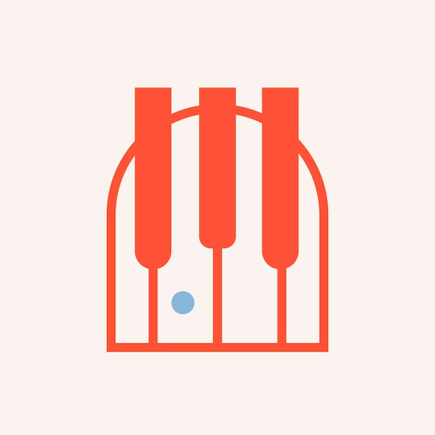 Vettore gratuito icona del pianoforte, simbolo musicale design piatto illustrazione vettoriale