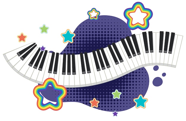 Vector Illustration. Fond Plat Musical. Touche De Piano, Clavier. Mélodie.  Instrument. Clip Art Libres De Droits, Svg, Vecteurs Et Illustration. Image  67274289