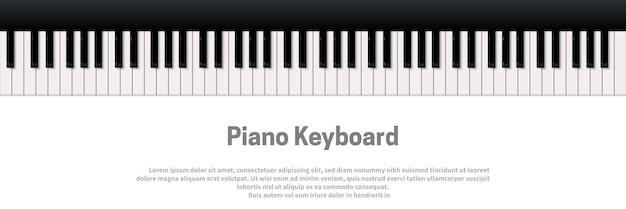 Piano keyboard isolated on white background Music design template