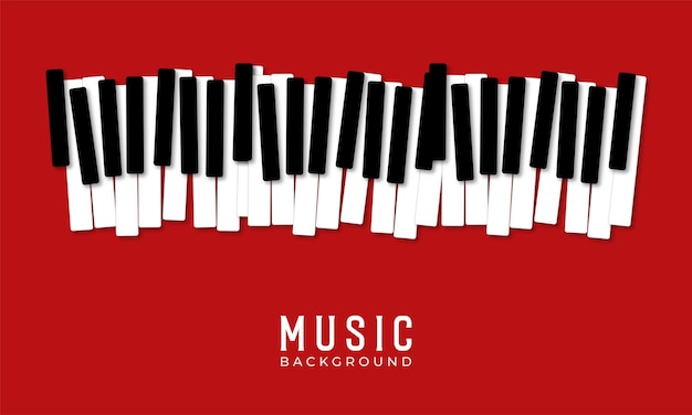 Piano keys closeup on a red background the concept of musical instruments