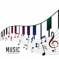 Free vector piano and musical notes chord background