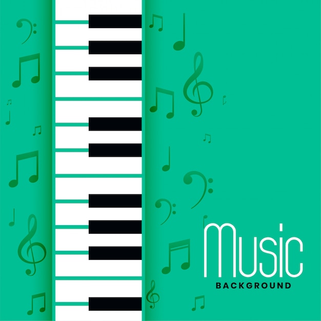 Piano and musical notes melody background