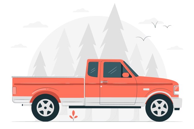 Pick up truck concept illustration