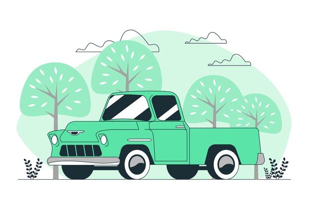 Free Vector pick up truck concept illustration