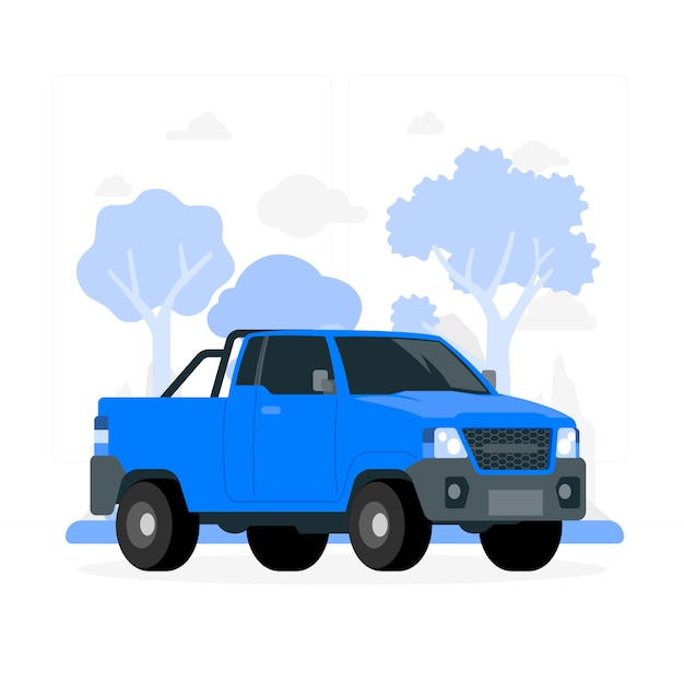 Free vector pick up truck concept illustration